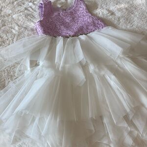 🌸 Lavender Lace & Tulle Princess Dress – Toddler Girl Formal Party Gown